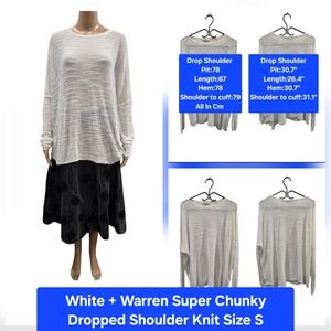 White + Warren Super Chunky Dropped Shoulders Knit Top Size S